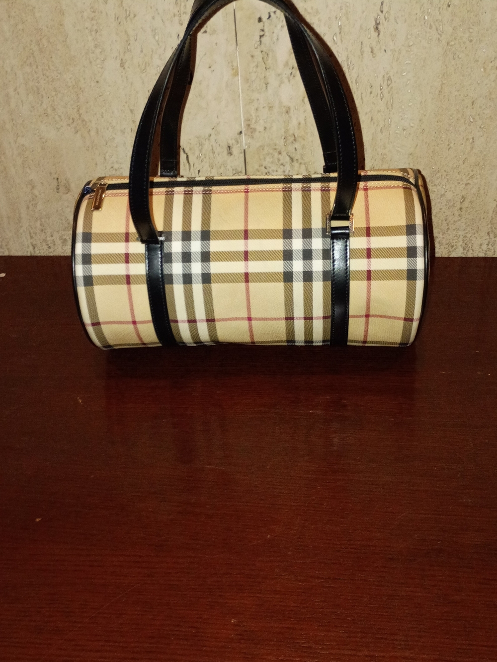 Burberry Nova Check Barrel Bag with Black Straps - Picture 15 of 15
